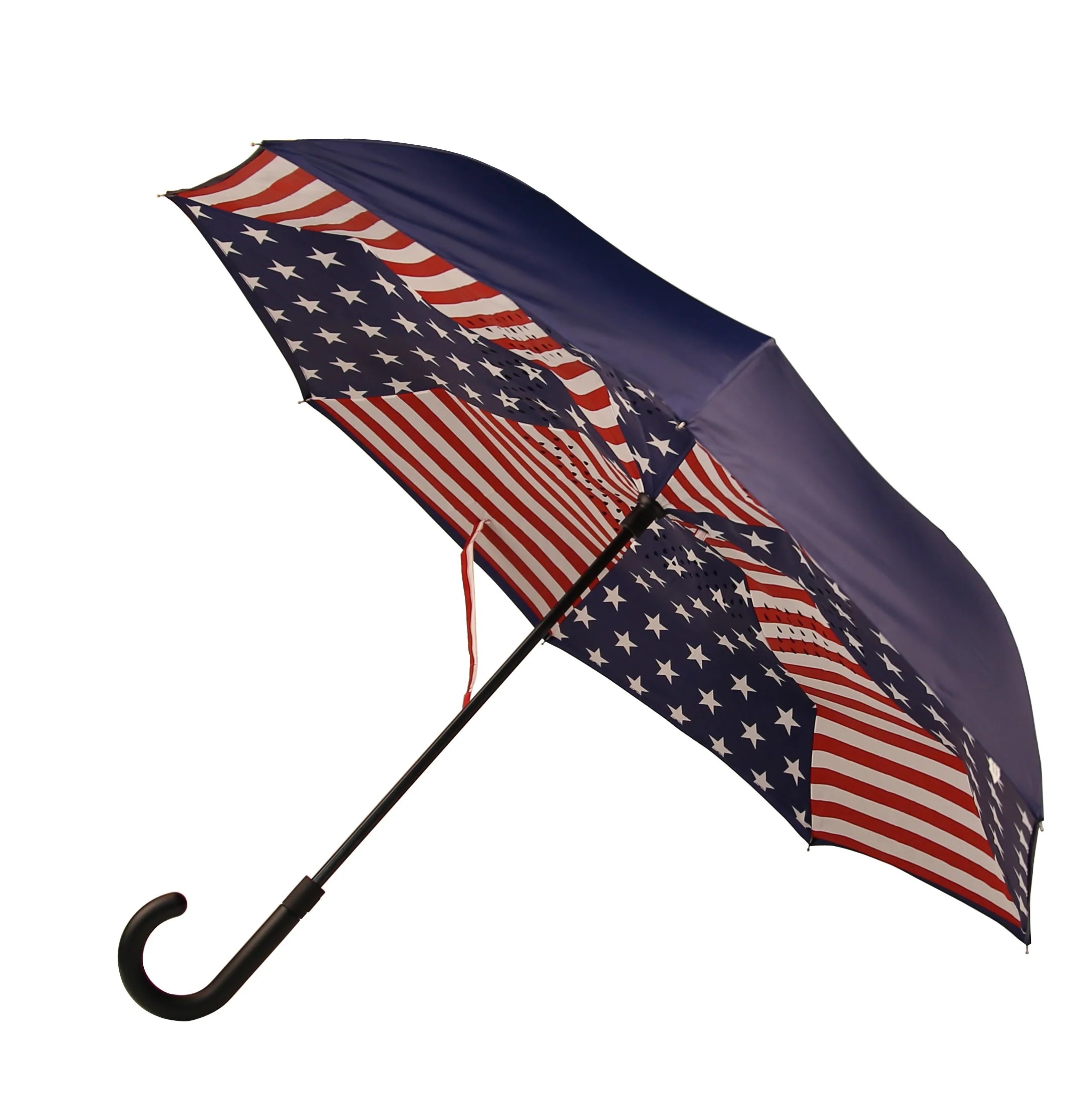 Stick Reverse-Close Umbrella with Under-Canopy Print