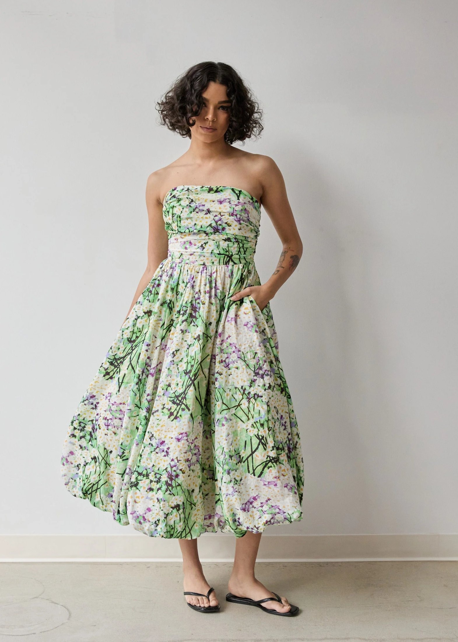 Ruched Strapless Dress