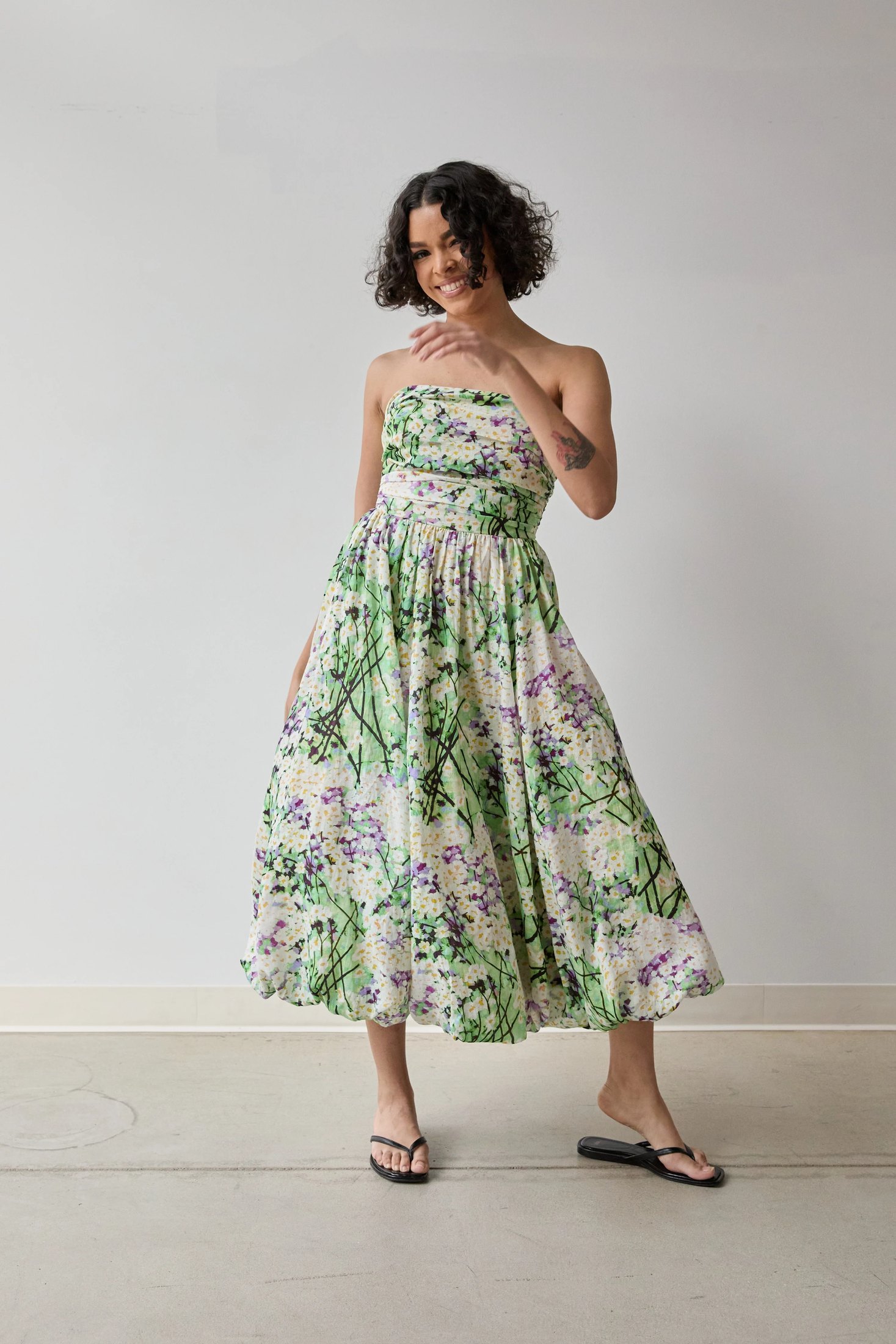 Official alternate/detail view — Ruched Strapless Dress