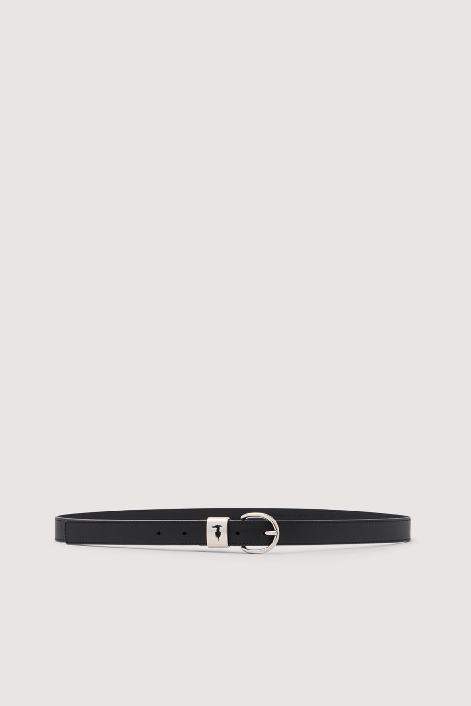 Calf leather belt with greyhound cut-out — detail angle