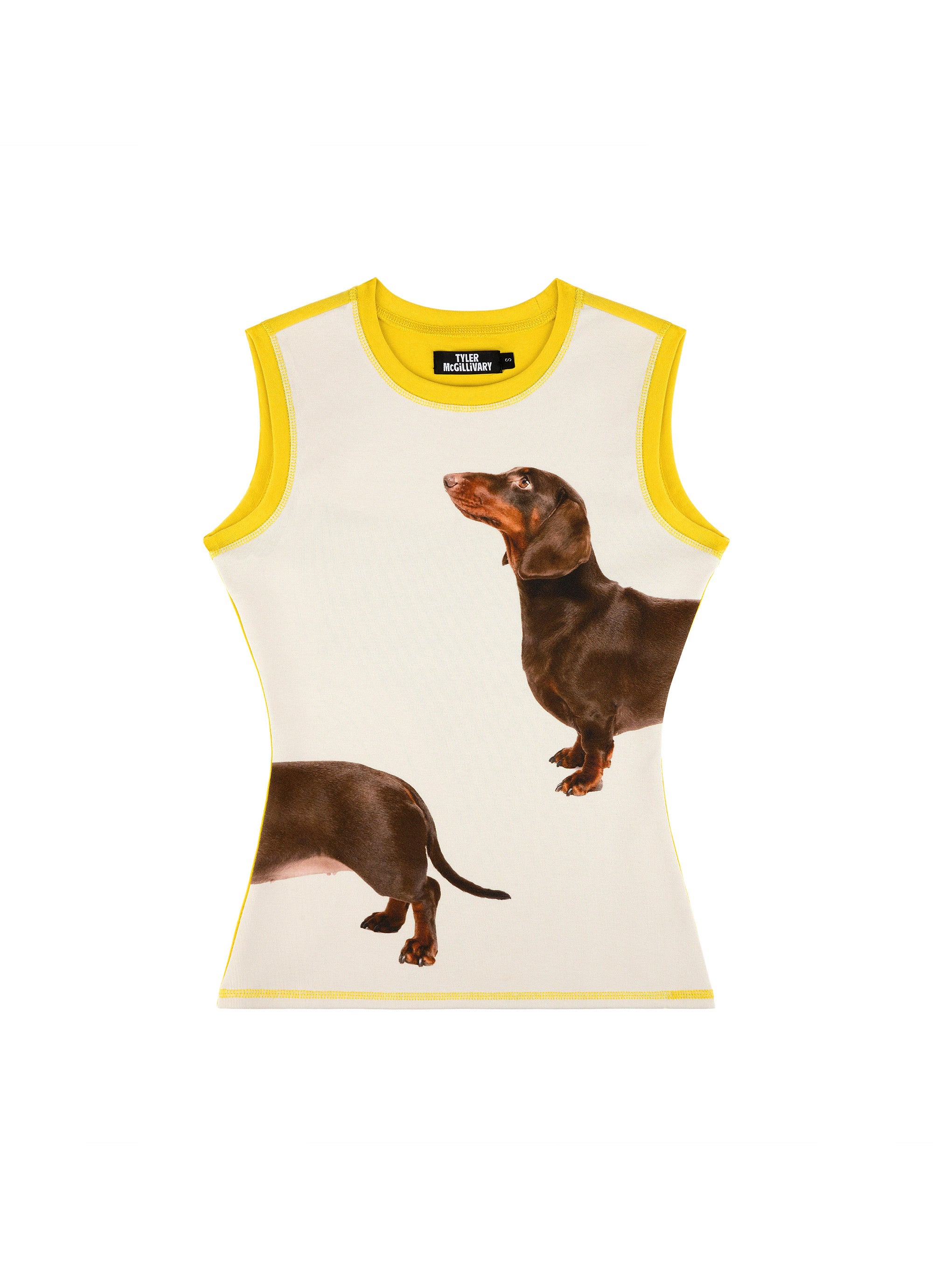 Dover Tank - Yellow Wiener Dog