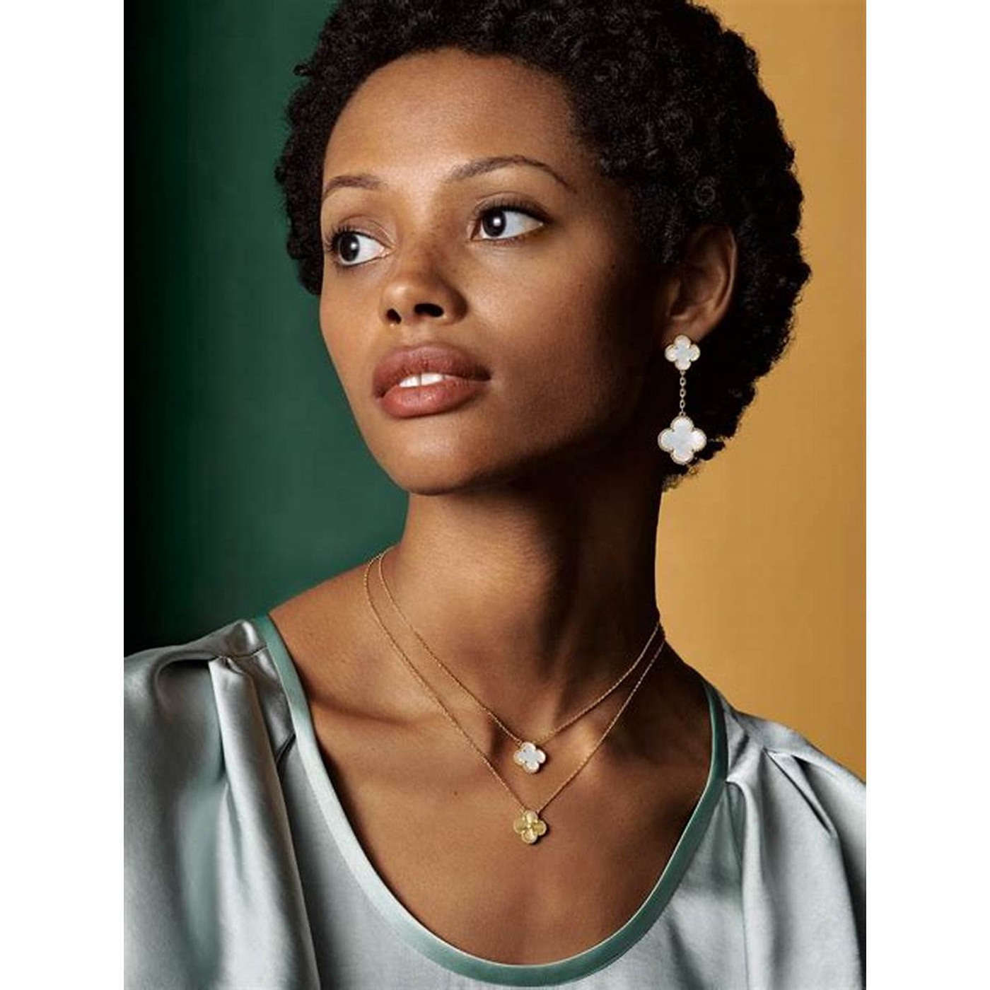 worn with delicate neckline
