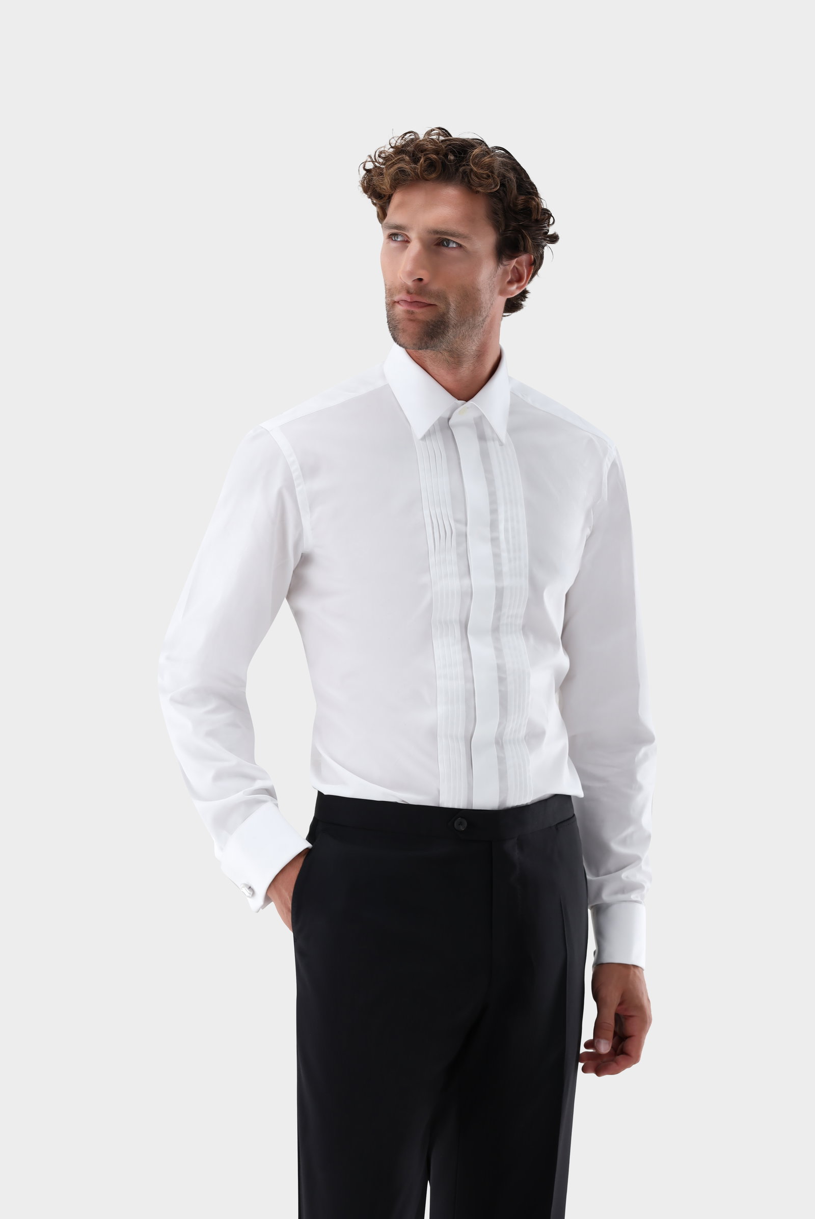 Mobiere Pleated Tuxedo Shirt