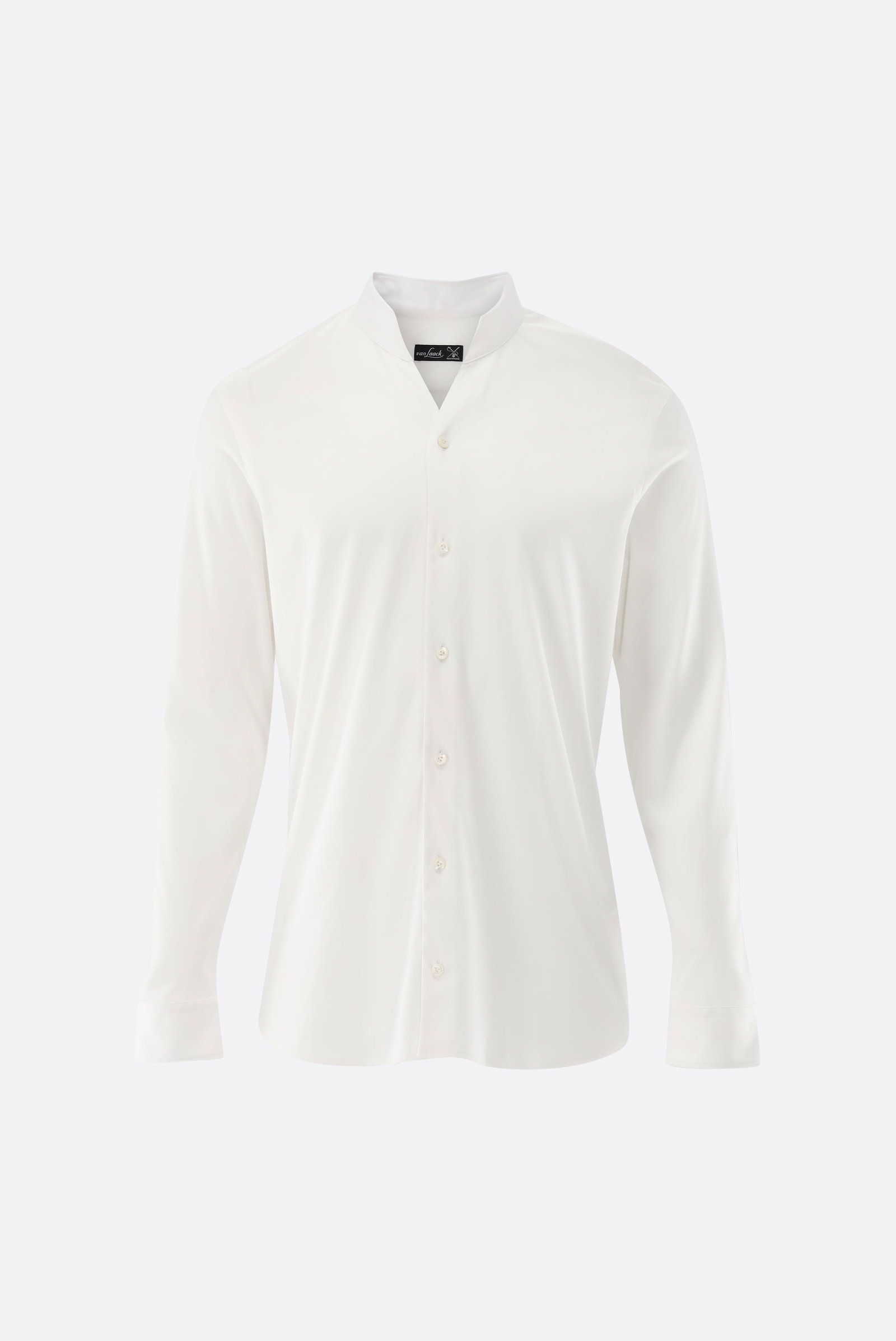 Swiss Cotton Jersey Stand-Up Shirt