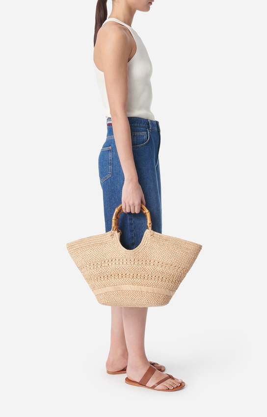 Large Bamboo Basket — side or scale view