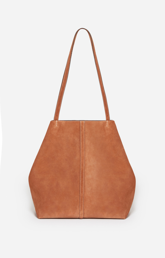 Large Calf Leather Daily Tote — construction detail