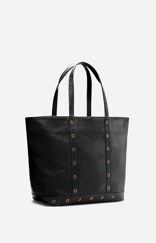 Leather L Zipped Cabas Tote — construction detail