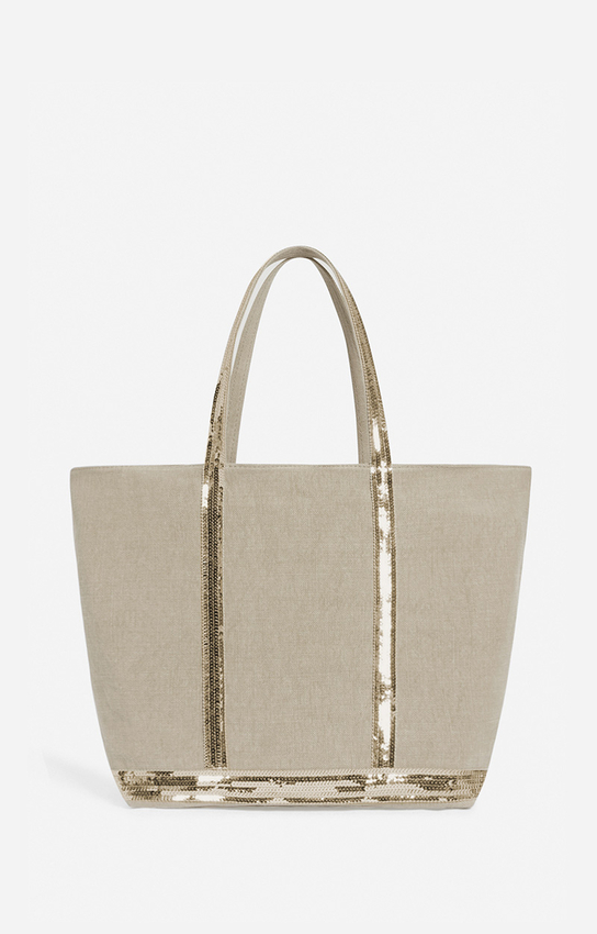 Linen L Zipped Cabas Tote