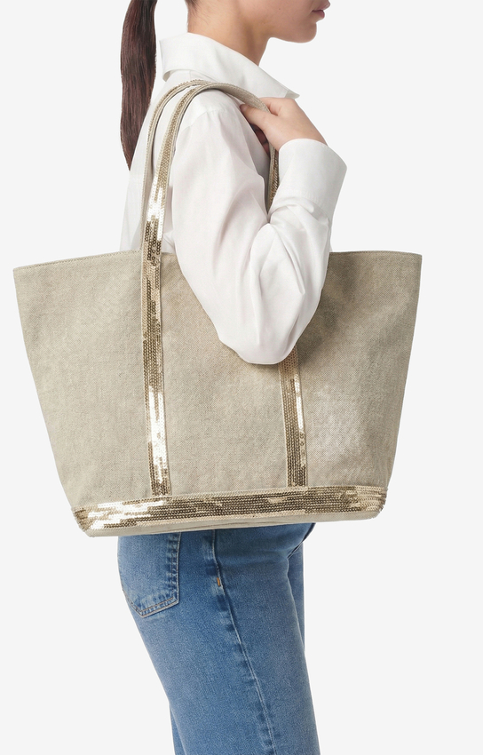 Linen L Zipped Cabas Tote — alternate angle
