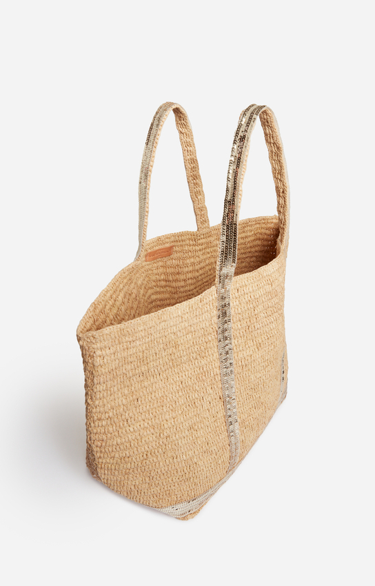 Raffia XL Cabas Tote — construction detail