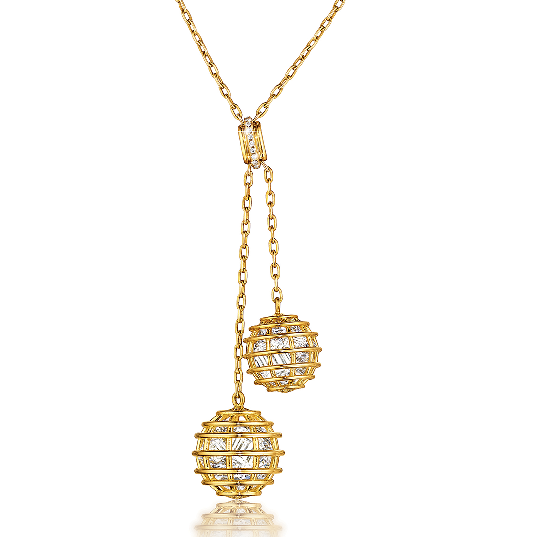 Caged Lariat Necklace detail