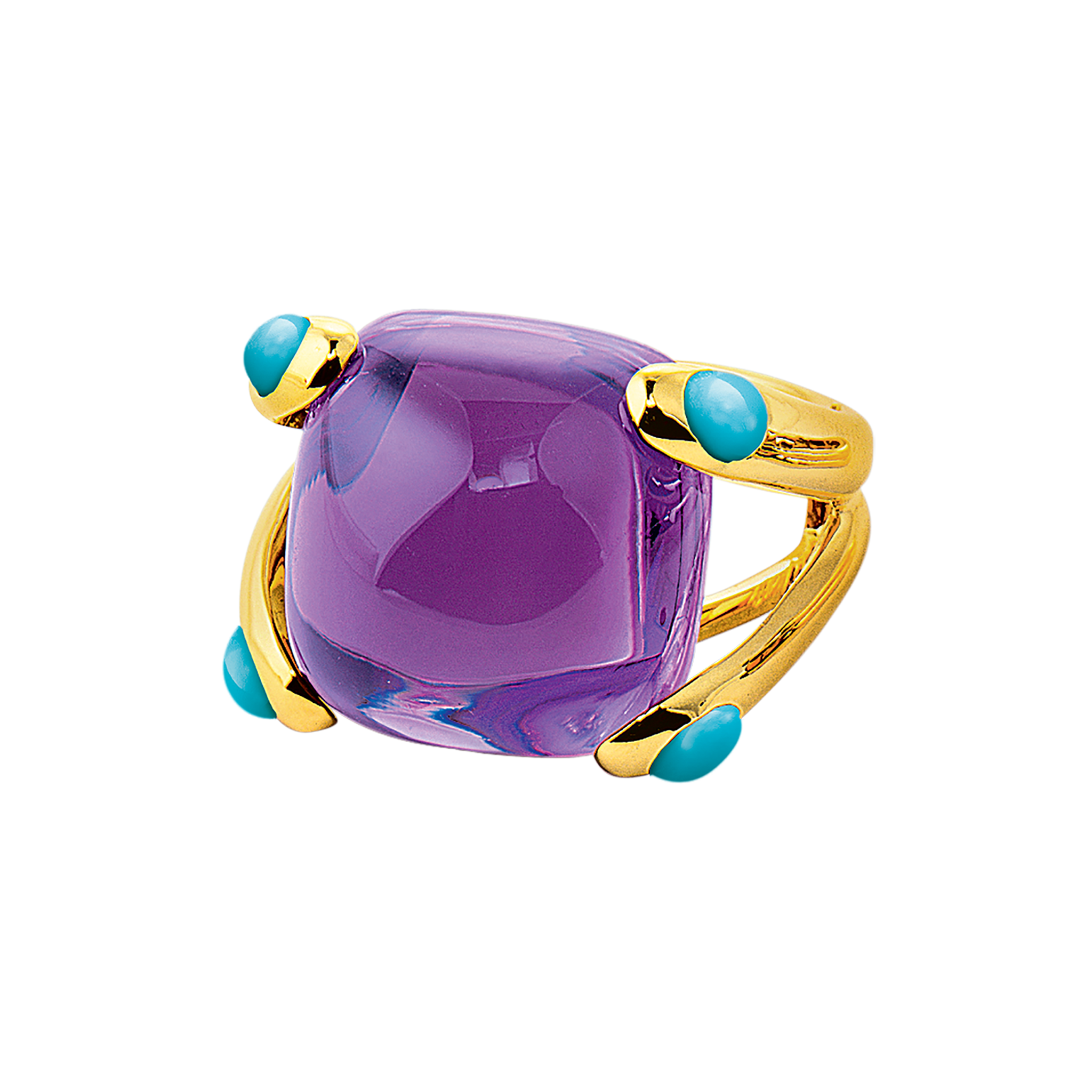 Candy Ring in Amethyst and Turquoise detail
