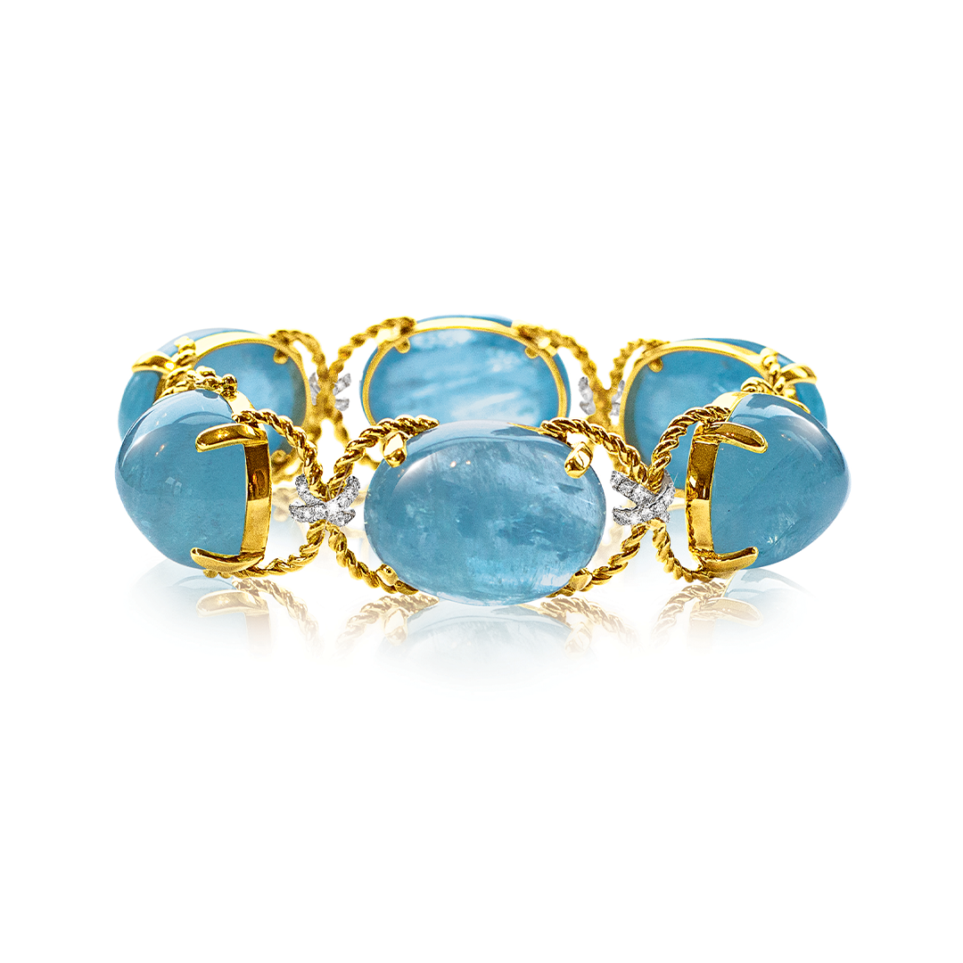 Pebble Bracelet in Aquamarine detail
