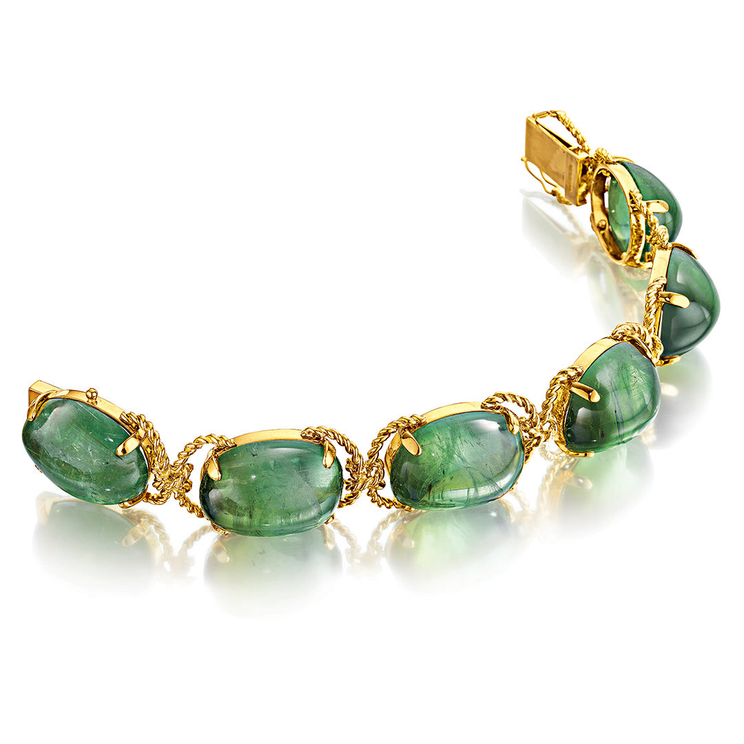Pebble Bracelet in Green Tourmaline detail