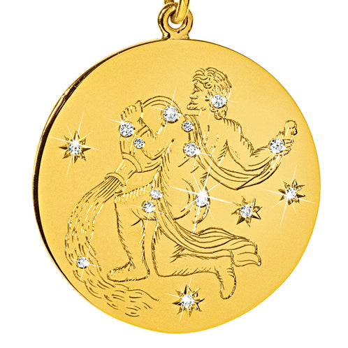 Zodiac Pendant Necklace - Aquarius detail