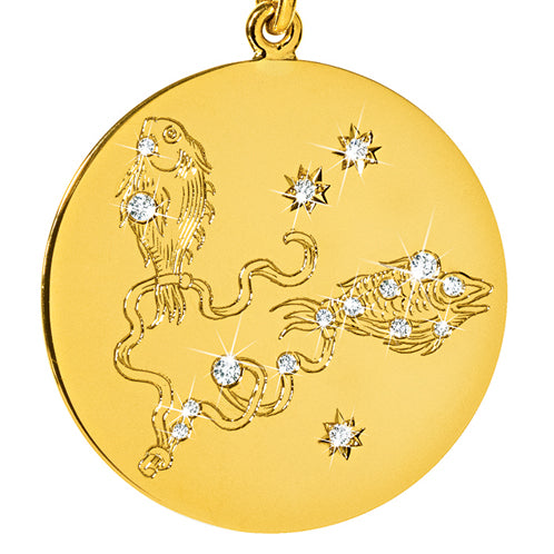 Zodiac Pendant Necklace - Aquarius detail