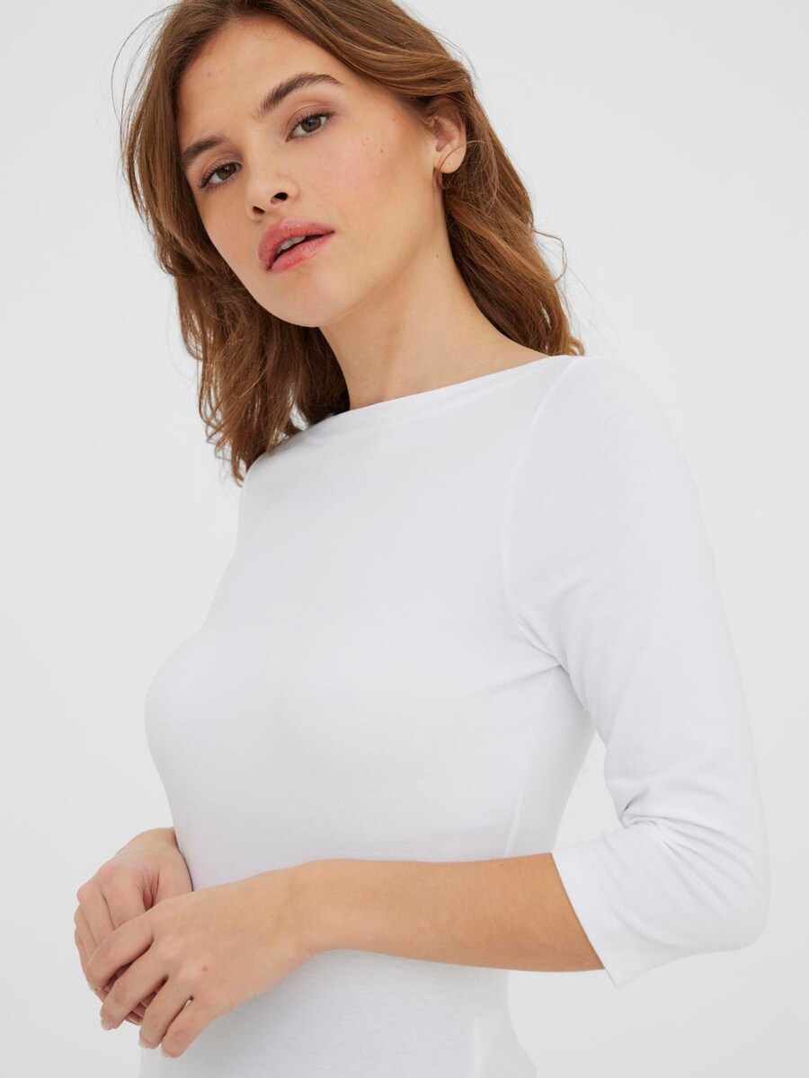 3/4 Sleeve Boat Neck T-Shirt angle 4