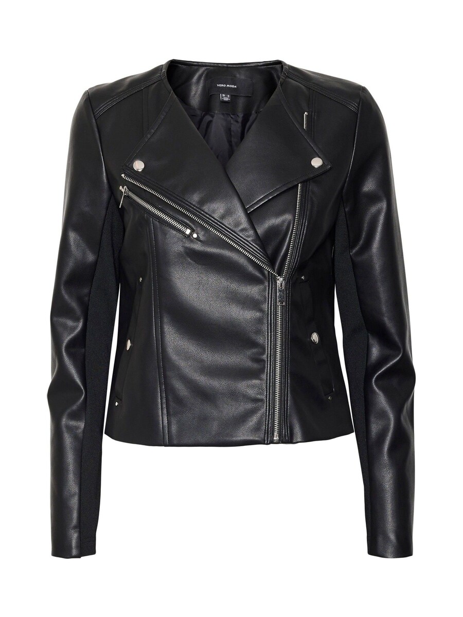 Collarless Faux Leather Jacket angle 5