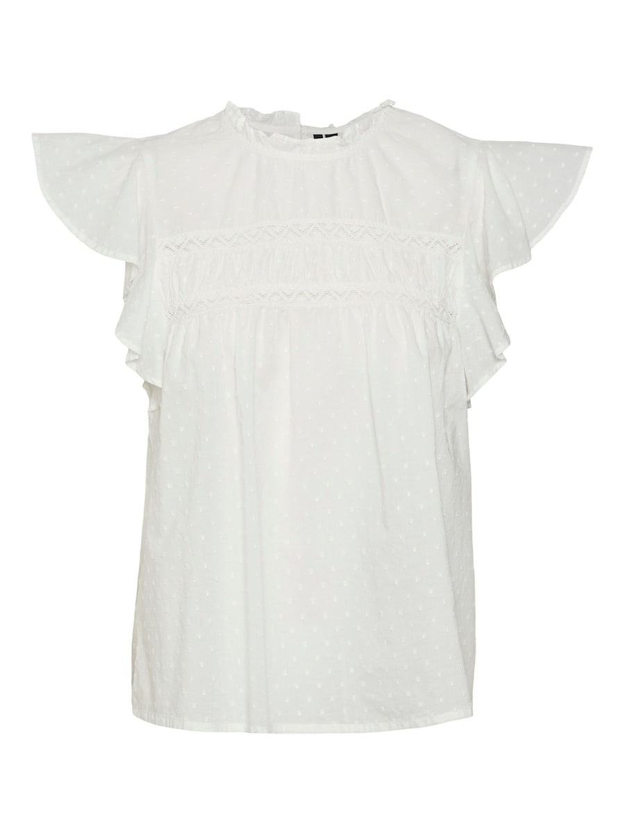 Dobby Lace Detail Short Sleeve Blouse angle 6