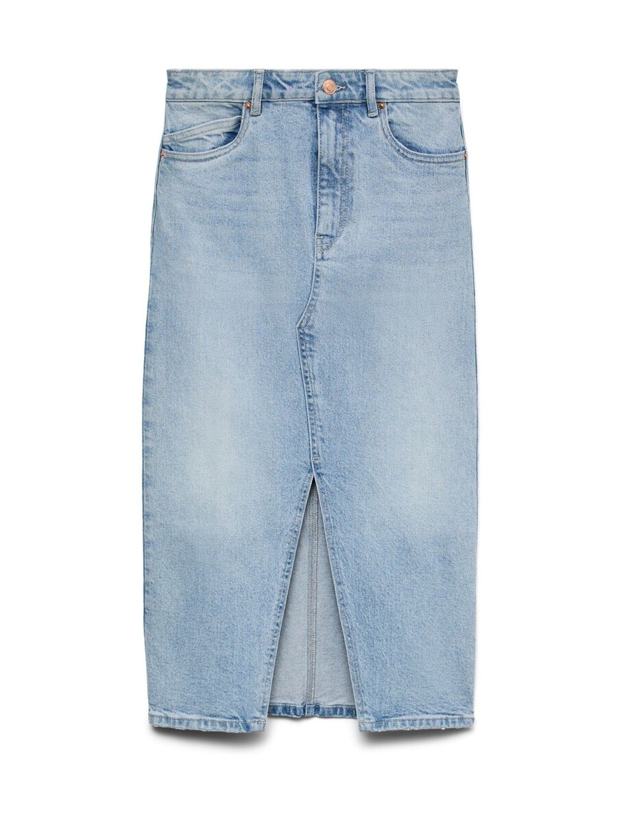 High Waisted Denim Midi Skirt angle 6