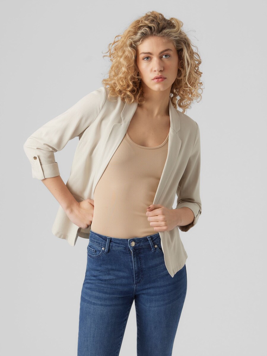 Linen Blend 3/4 Sleeve Jacket