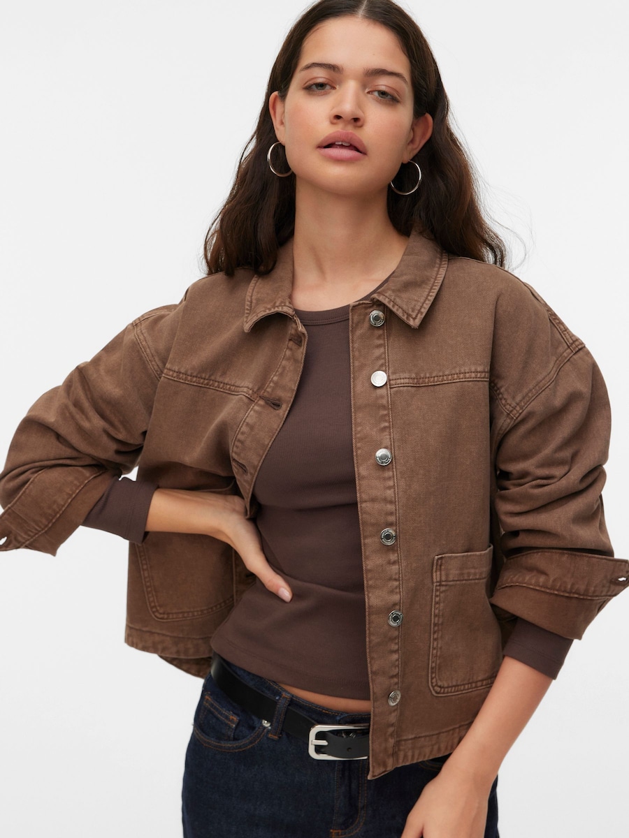 Long Sleeve Denim Shacket angle 3