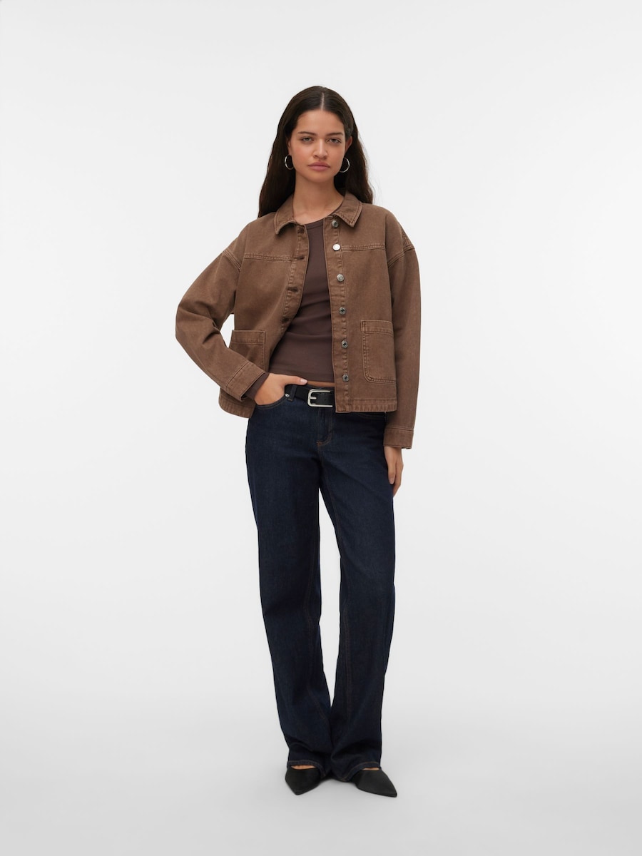 Long Sleeve Denim Shacket angle 4