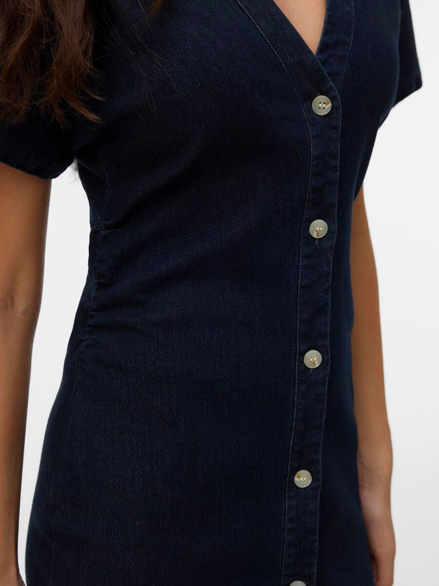 Short Sleeve V-Neck Ankle Length Denim Dress angle 4
