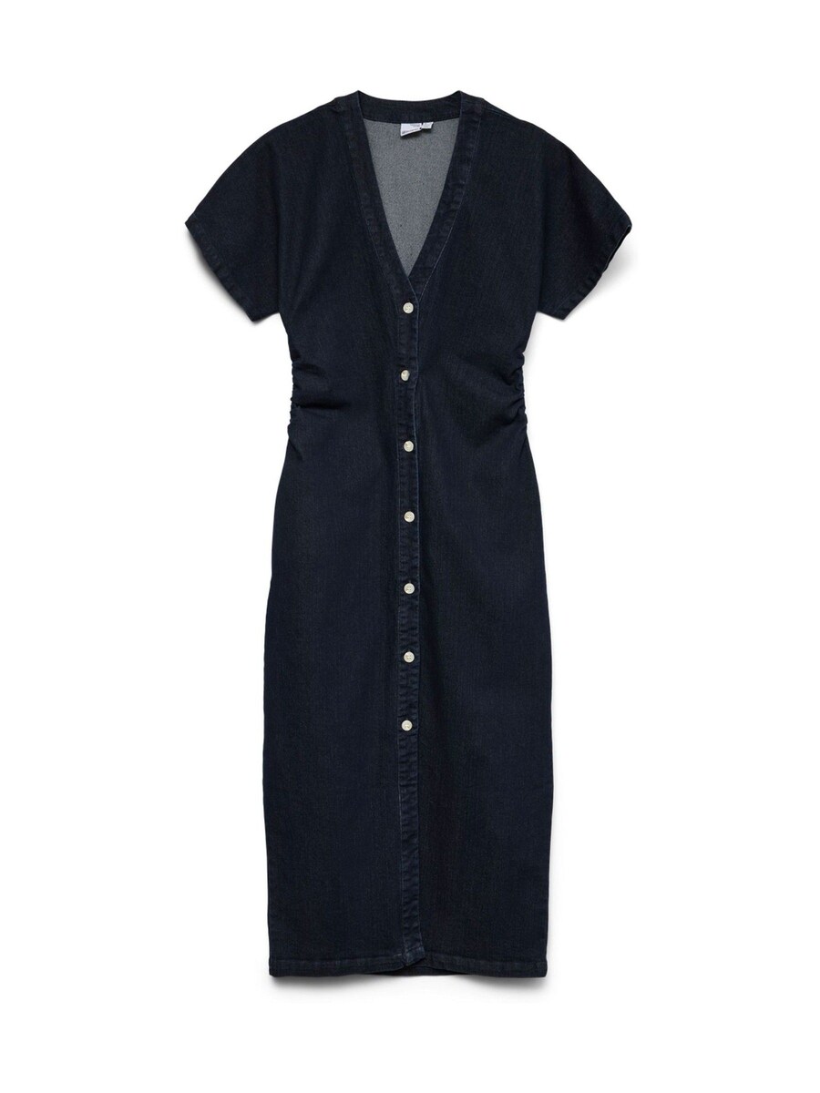Short Sleeve V-Neck Ankle Length Denim Dress angle 5