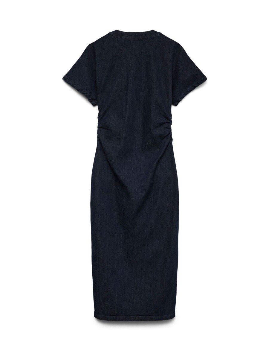 Short Sleeve V-Neck Ankle Length Denim Dress angle 6