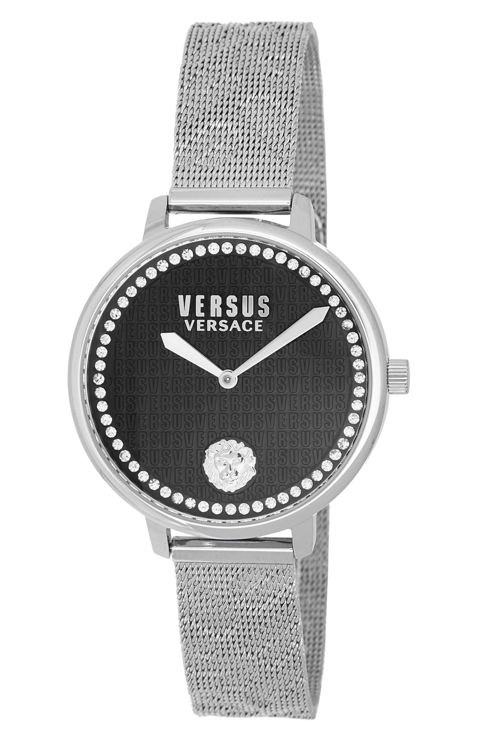 La Villette Crystal Mesh Strap Watch