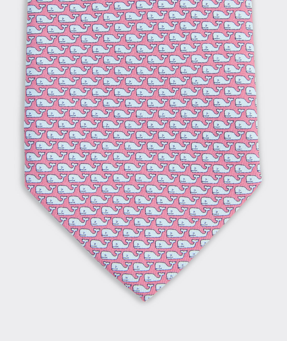 Pink whale-repeat silk tie