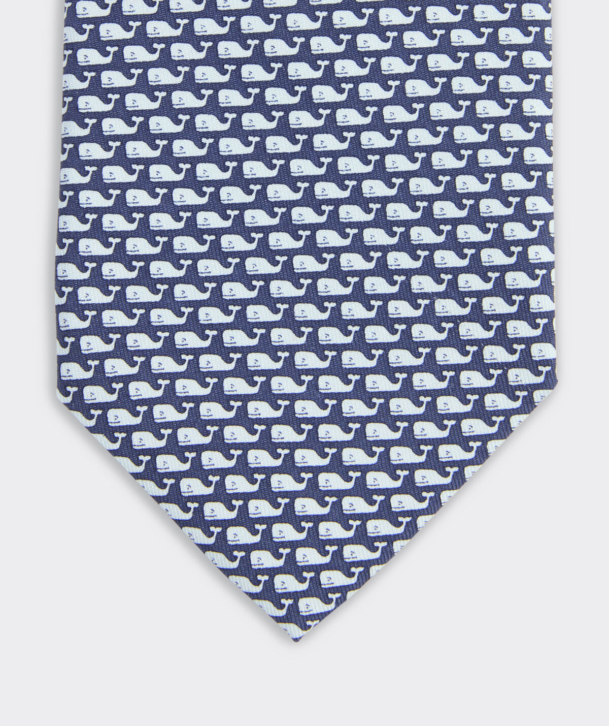 Navy whale-repeat silk tie