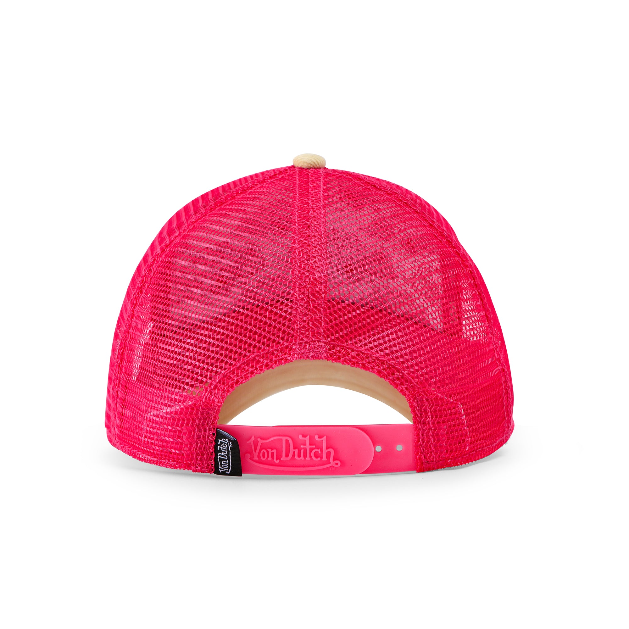 rear view with pink snapback
