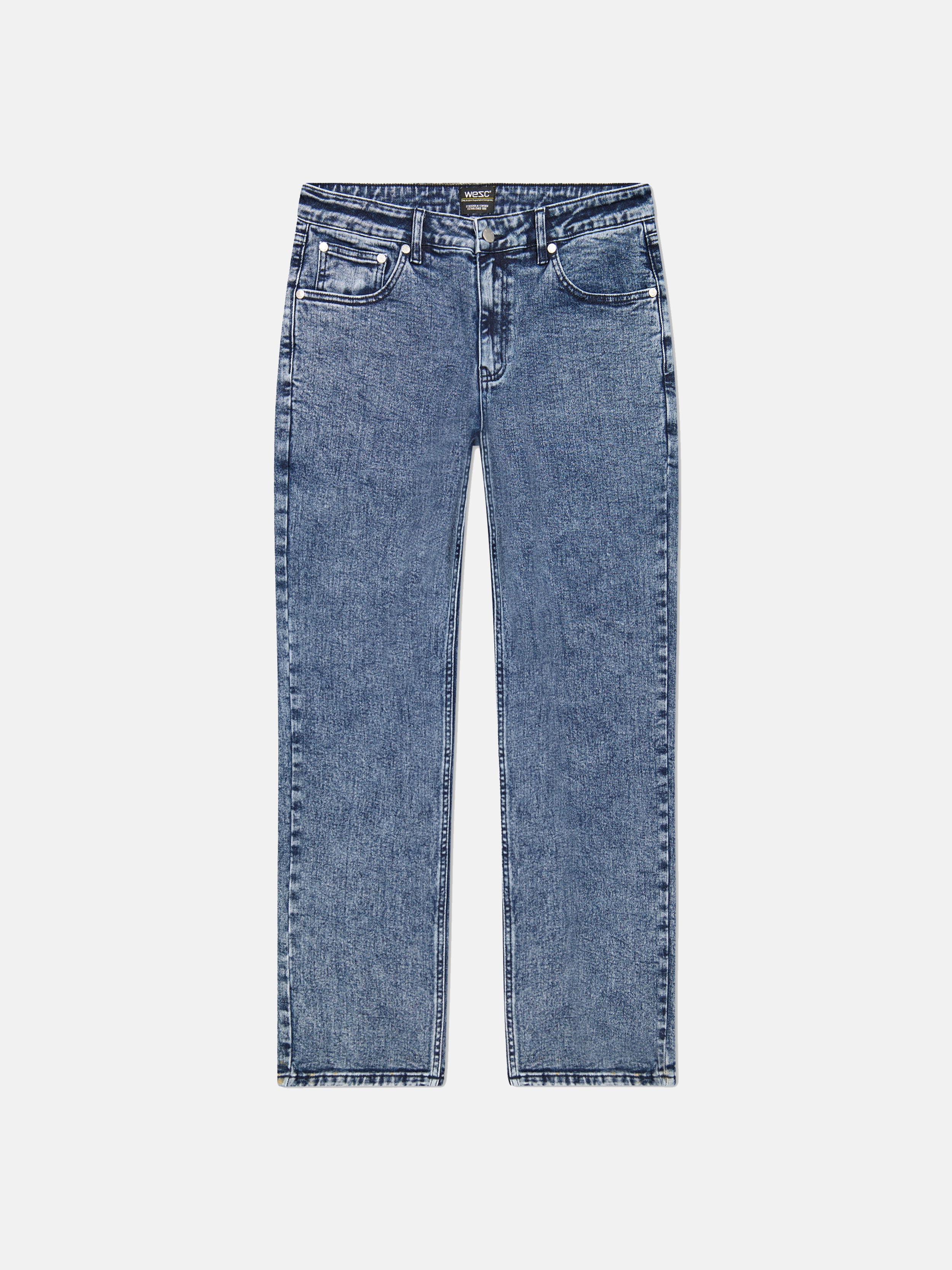 Acid wash blue front view