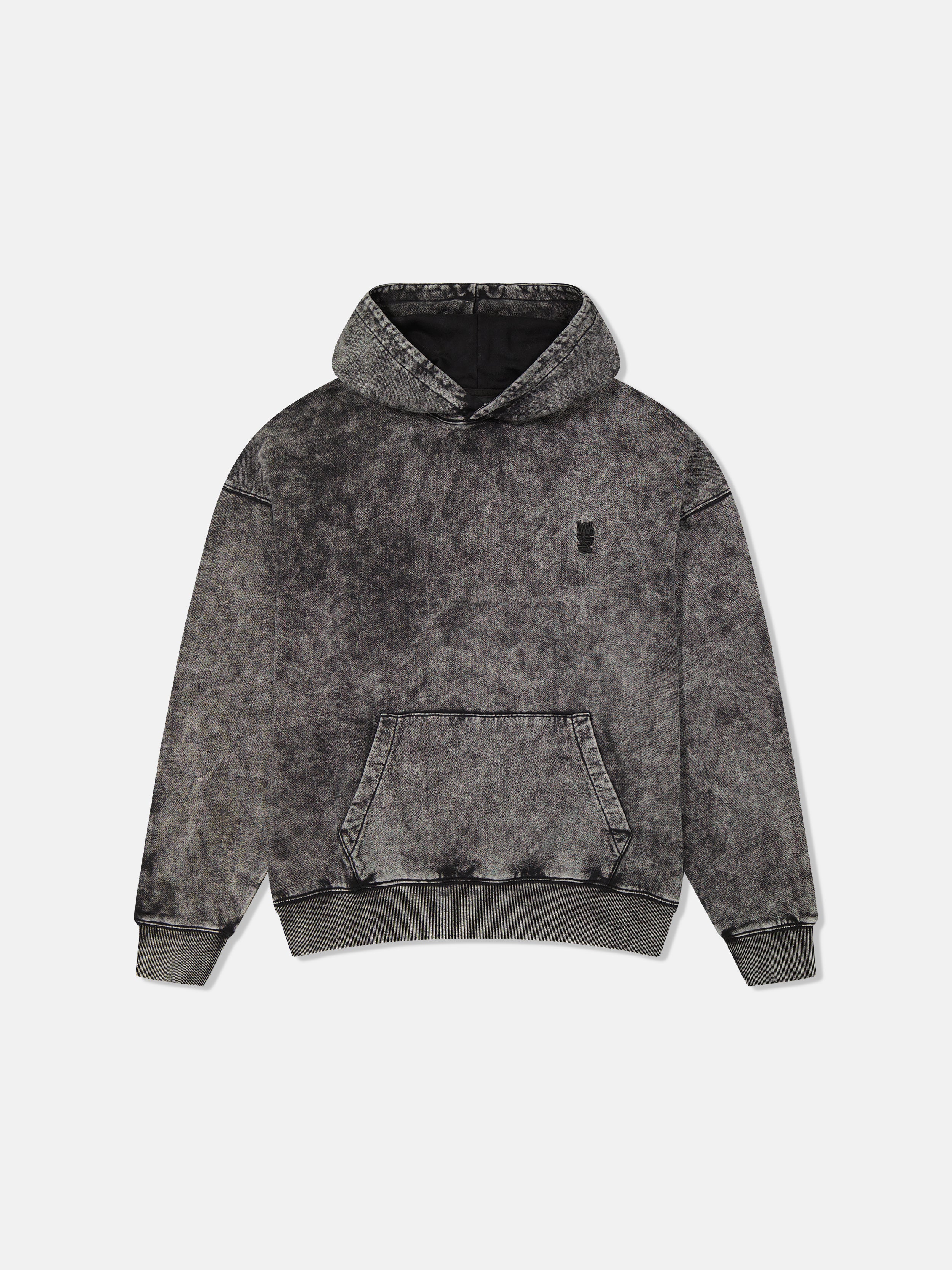 Enzyme-washed vertical logo hoodie