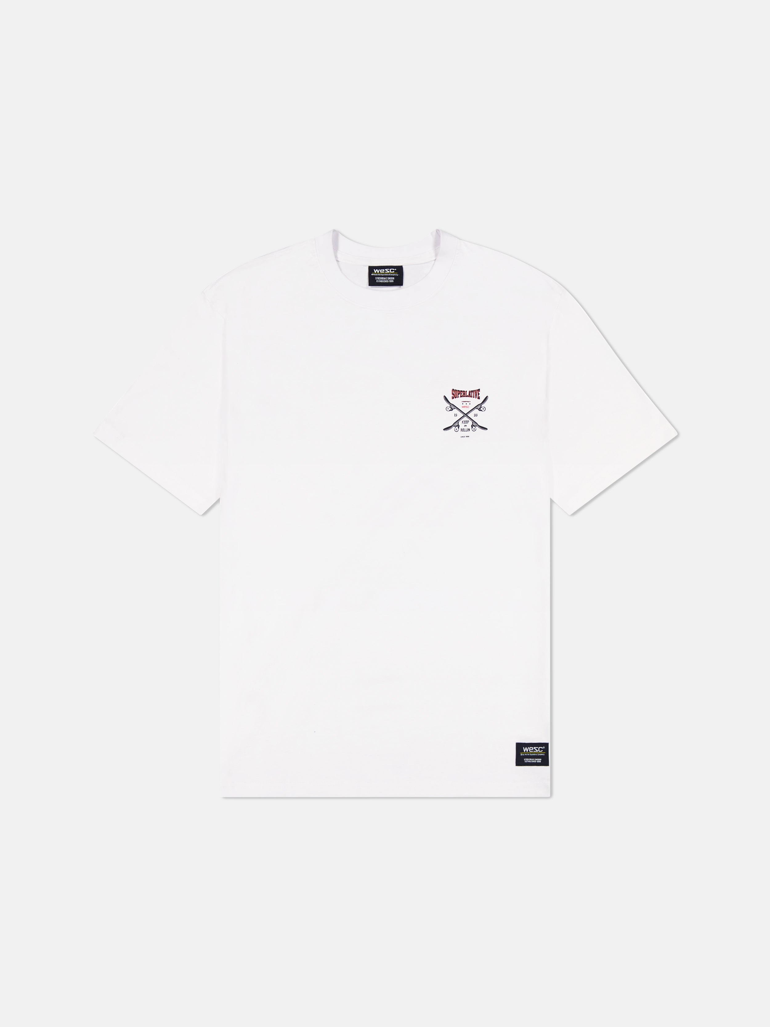 Clean packshot showing the short-sleeve crewneck