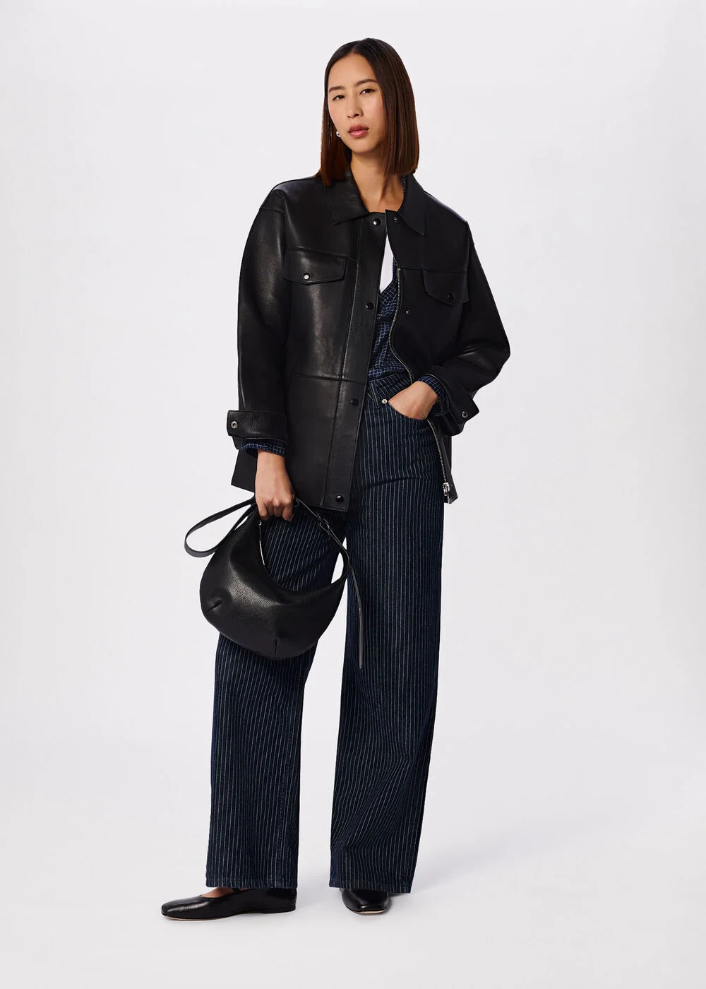 Clean Bonded Leather Jacket — alternate angle