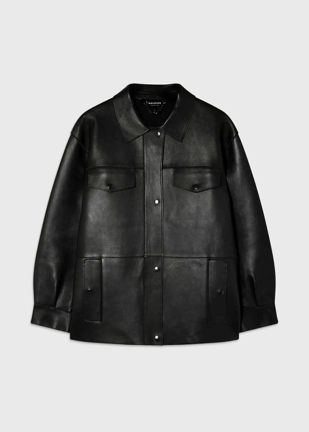 Clean Bonded Leather Jacket — closeup detail