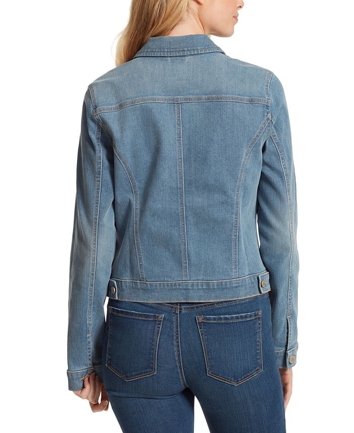 Back view showing the cropped trucker proportion