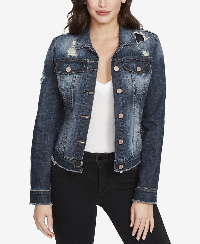 Ripped denim jacket variant