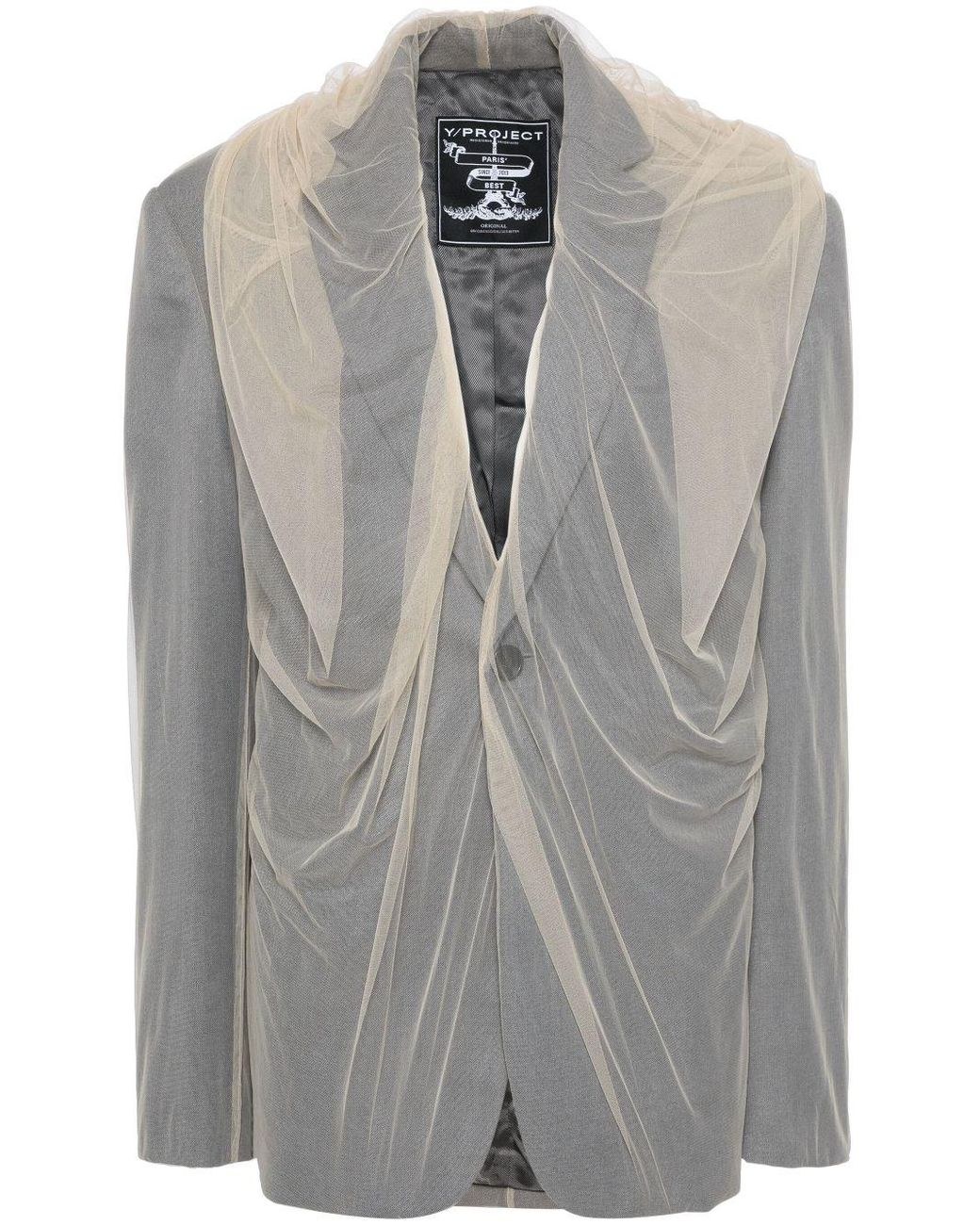 Draped Hooded Blazer