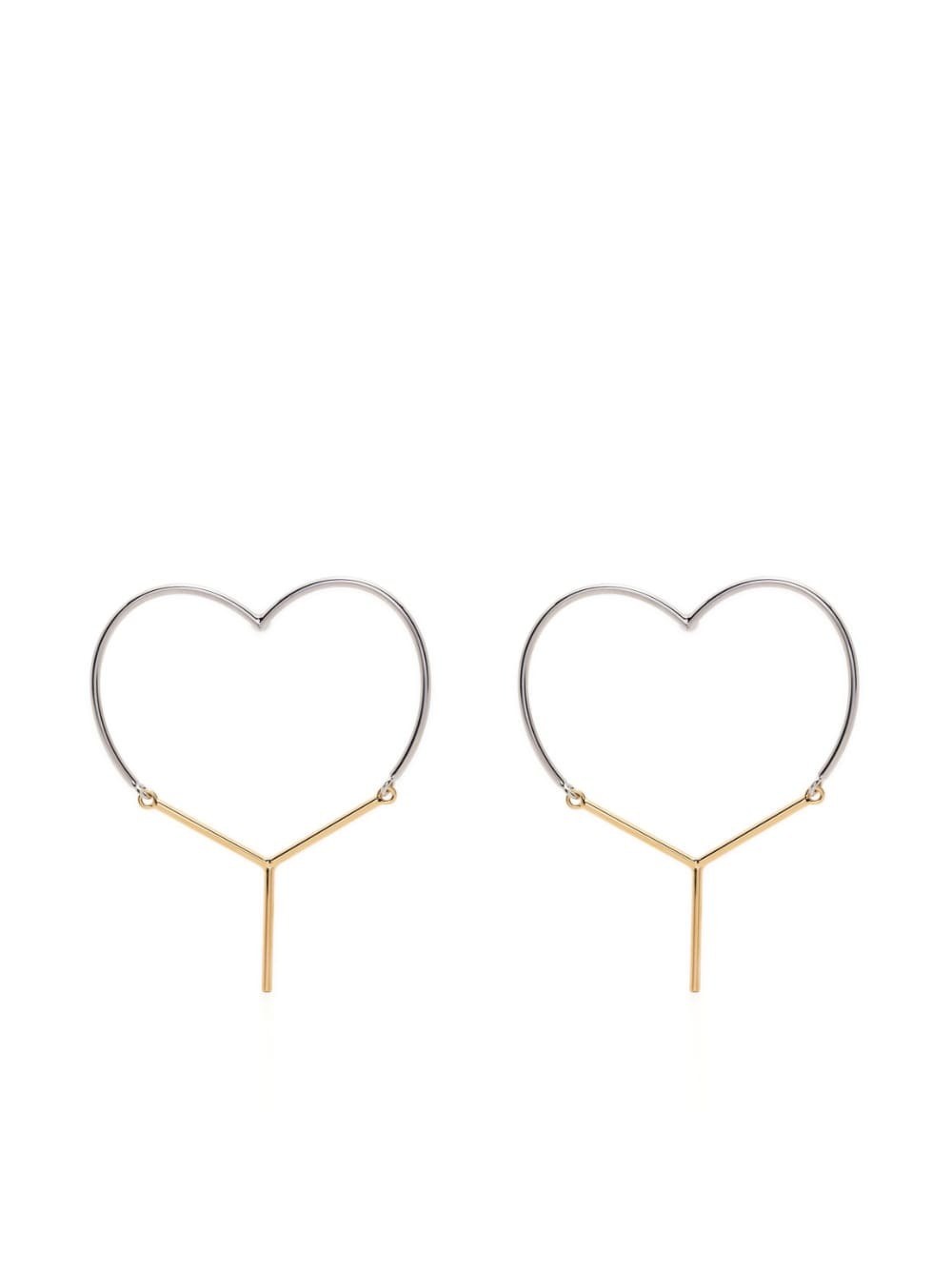 Two-Tone Heart-Shape Earrings