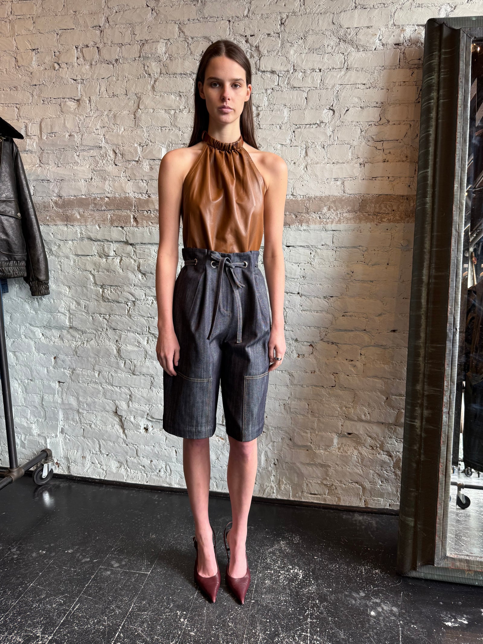 Paperbag Denim Short