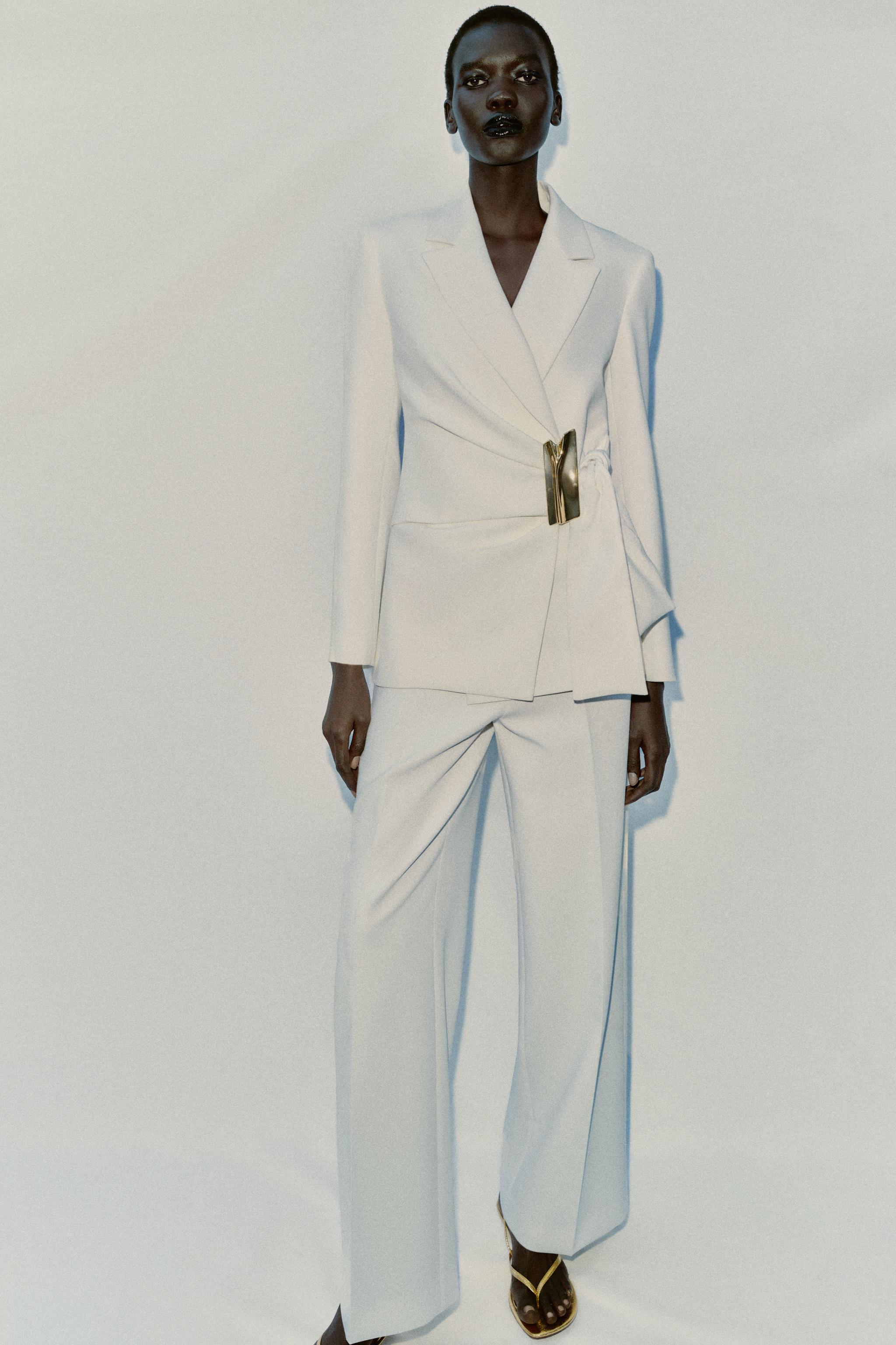 Double Breasted Blazer with Buckle