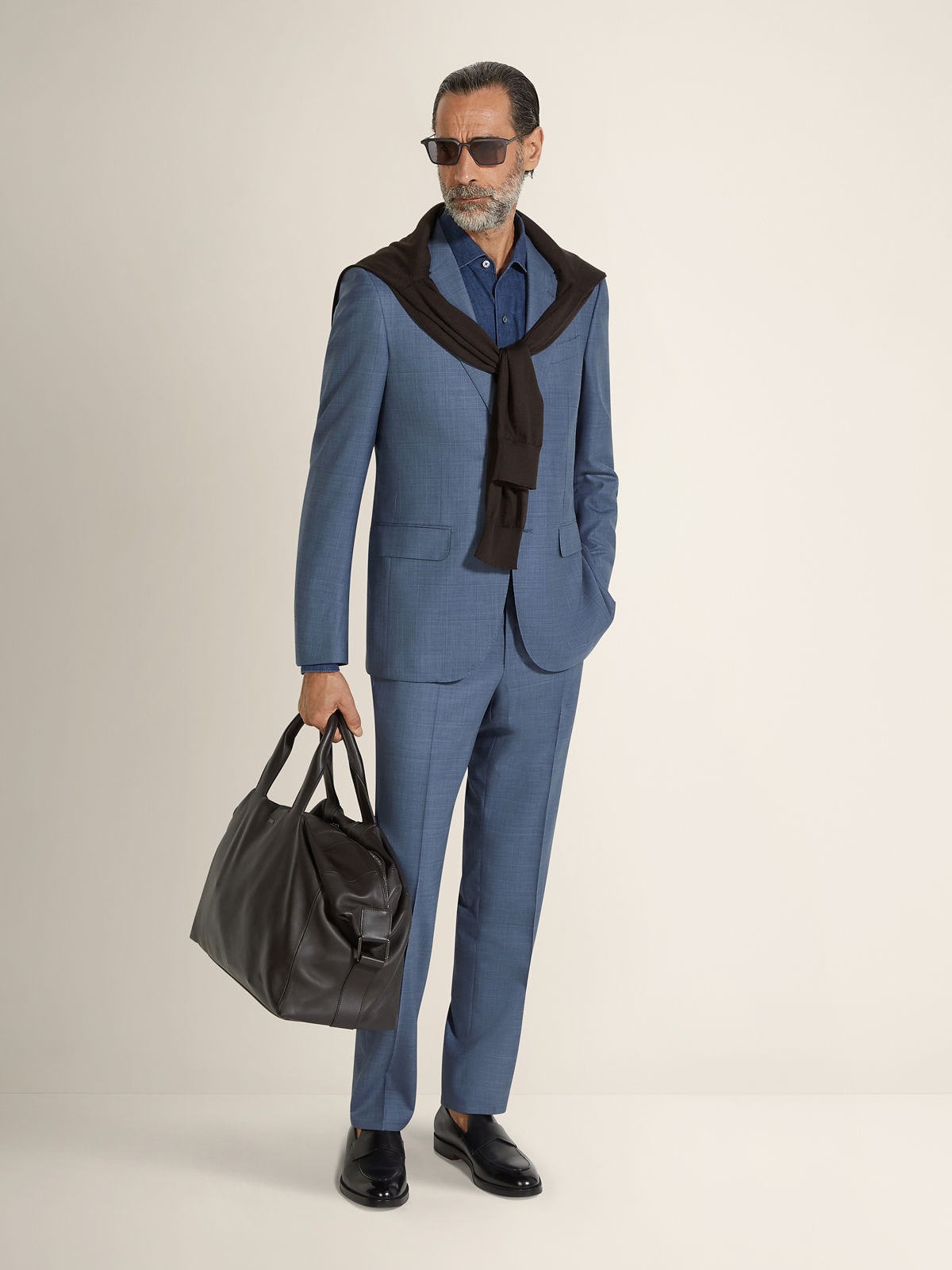 Light Blue Centoventimila Wool Suit
