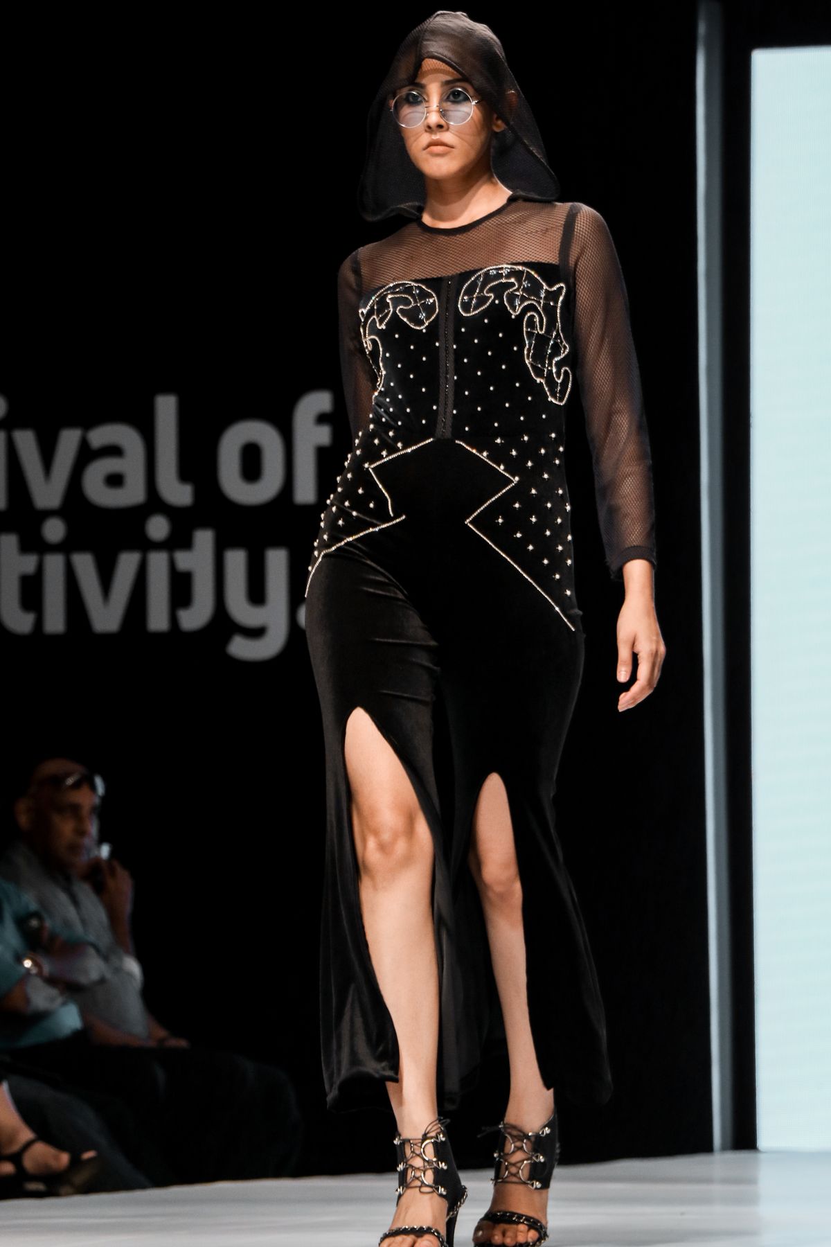 Model on the runway during a fashion show