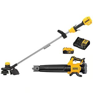 DeWALT 20V MAX XR Brushless Blower and Trimmer Set with 4Ah XR Battery and Charger