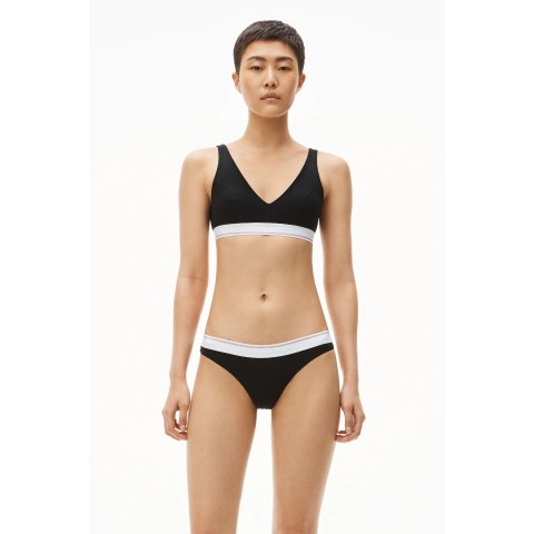 Alexander Wang alexanderwang V-Neck Ribbed Jersey Bralette Black