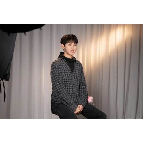 AllSaints Zain Wool Blend Cardigan Charcoal Grey